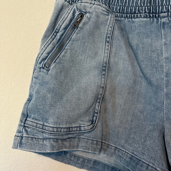 AERIE BOARDWALK SHORTS Woman’s Size XL Pull On Denim‎ Comfy Casual Chambray - Picture 4 of 8